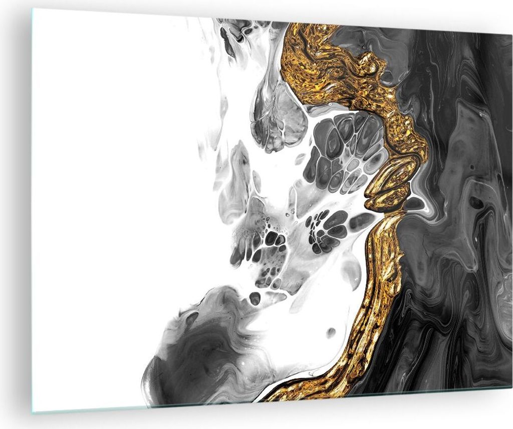 Bilder auf glas - Einteilig - Abstraktion verschüttet Kontrast - 70x50cm - Glasbilder - Wandbilder - Bilder - Wanddekoration aus Glas - Glas Bilde...