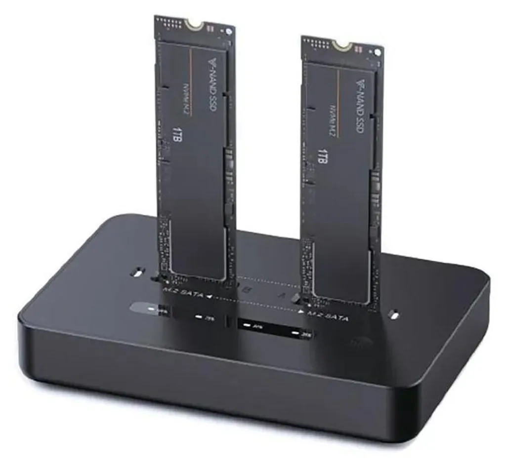 Station Clonage Double Baie SSD M.2 NVMe SATA Gembird Haute Vitesse 10Gb