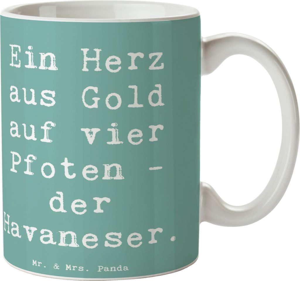 Mr. & Mrs. Panda Kaffeebecher Spruch Goldherz Havaneser - Meeresbrise - Geschenk, Charakter, treuer Begleiter, Tasse, Hund, Hunderasse, Pflege, Kaf...