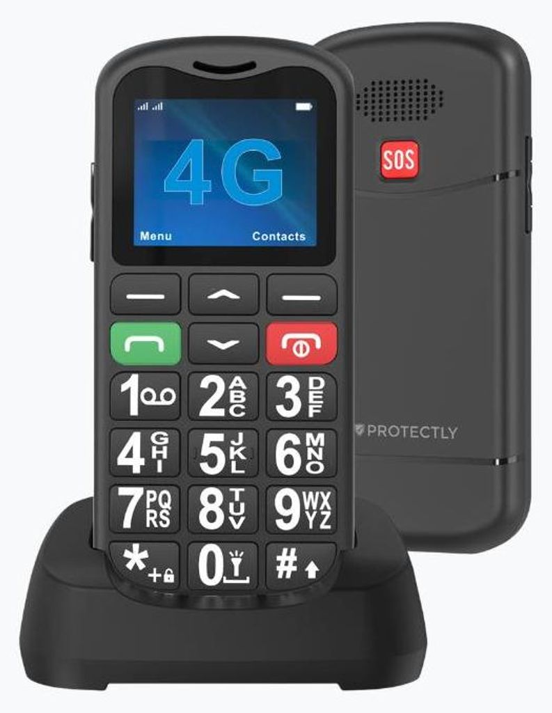 Protectly® Seniorenhandy 4G – große Tasten, SOS-Taste, Produktbild 