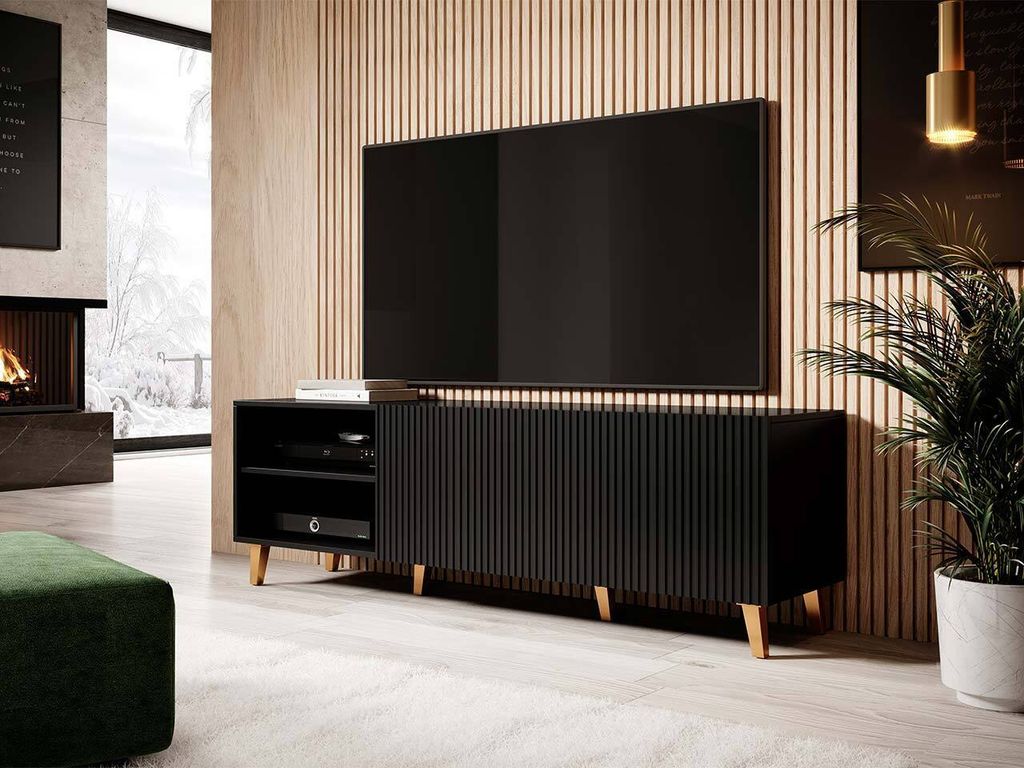 TV stolek 150 cm CRATO - černý Obrázek produktu 