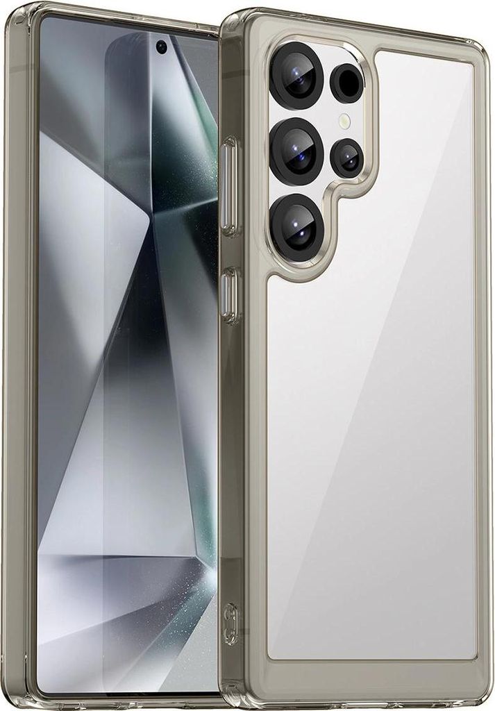 Outer Space Hülle mit Gelrahmen für Samsung Galaxy S25 Ultra - Transparent Schwarz