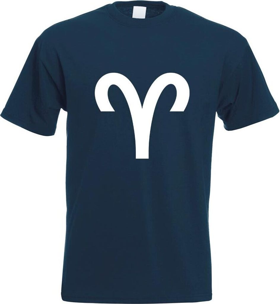 Kiwistar - T-Shirt - Navy - Widder Sternzeichen Motiv Bedruckt Funshirt Design Print - mit Motiv Bedruckt - Funshirt Design - Sport - Freizeit - He...