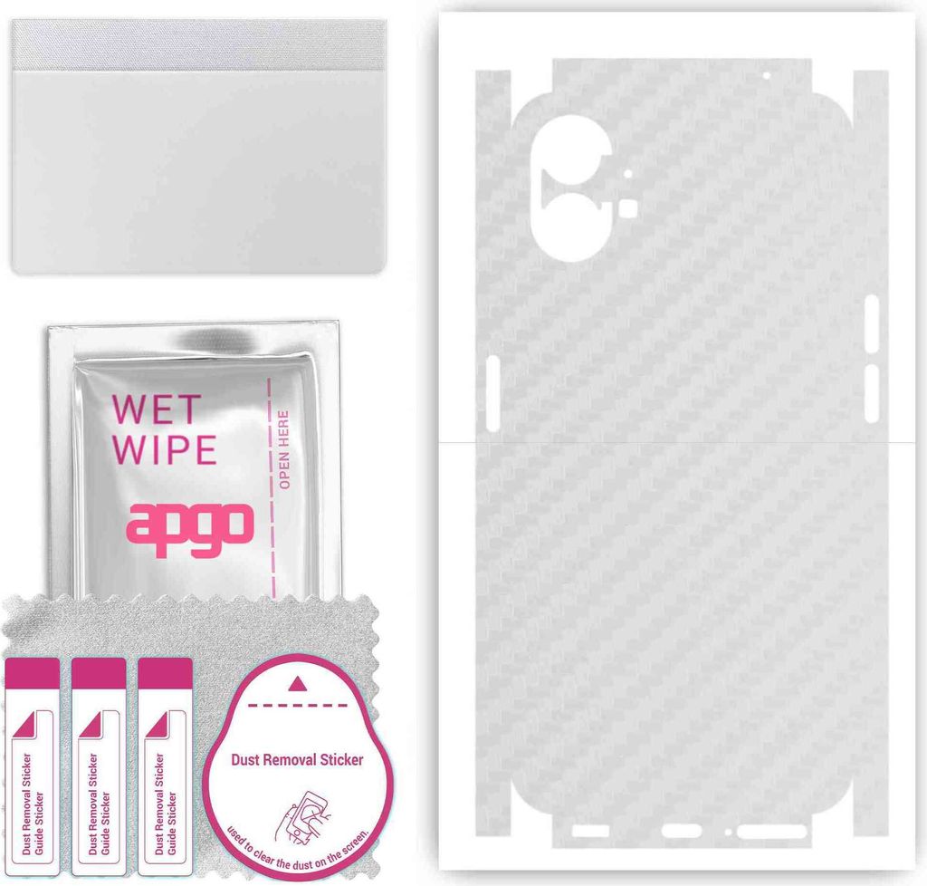 apgo Rückseite + Seiten Schutzfolie, Skin, kompatibel mit Nothing Phone 1, Hinten Displayschutzfolie aus Vinylfolie, kratzfest, einfache Montage -...