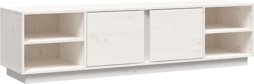 vidaXL TV-Schrank Weiß 156x40x40 cm Massivholz Kiefer Produktbild 