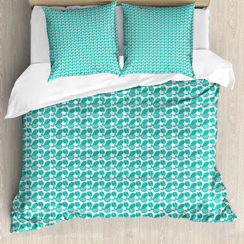 Housse de couette tropicale 155x220 cm avec taie d'oreiller ABAKUHAUS