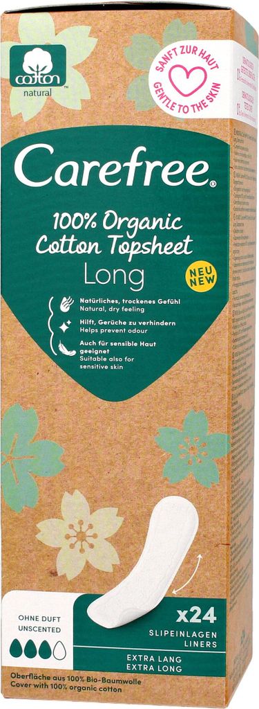 Carefree Slipeinlagen Organic Baumwolle Long, 24 St Produktbild 