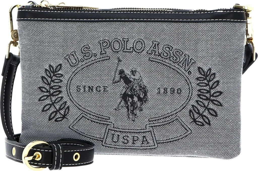 U.S. POLO ASSN. Sac Victoria Noir à Double Compartiment Zippé et Rigide