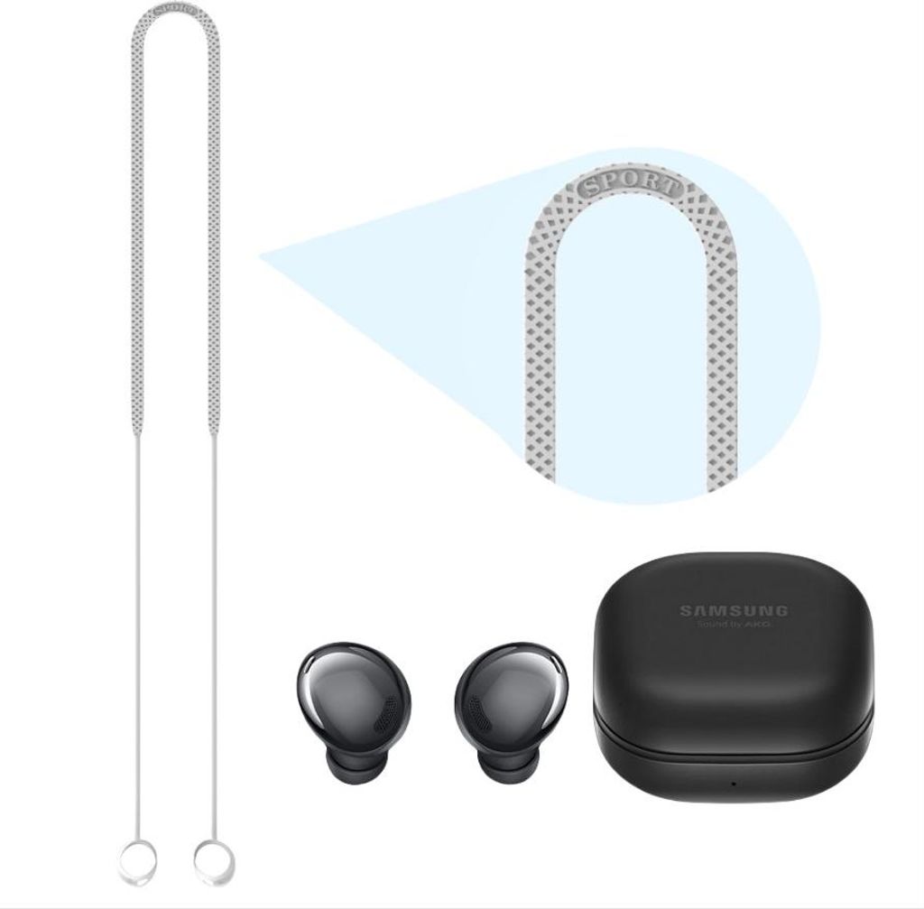 INF Samsung Galaxy Buds Pro Silikon Anti-Verlust-Band – 80cm, Mehrfarbig Weiß