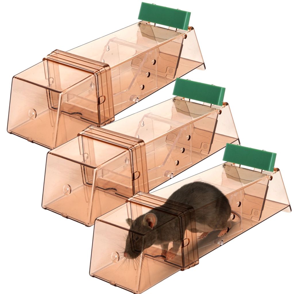 Lebendfalle für Maus 3er Set | Wiederverwendbar | Mausefalle lebend mit Lüftlöcher Tierfreundlich Hochsensibel Sicher für In- und Outdoor