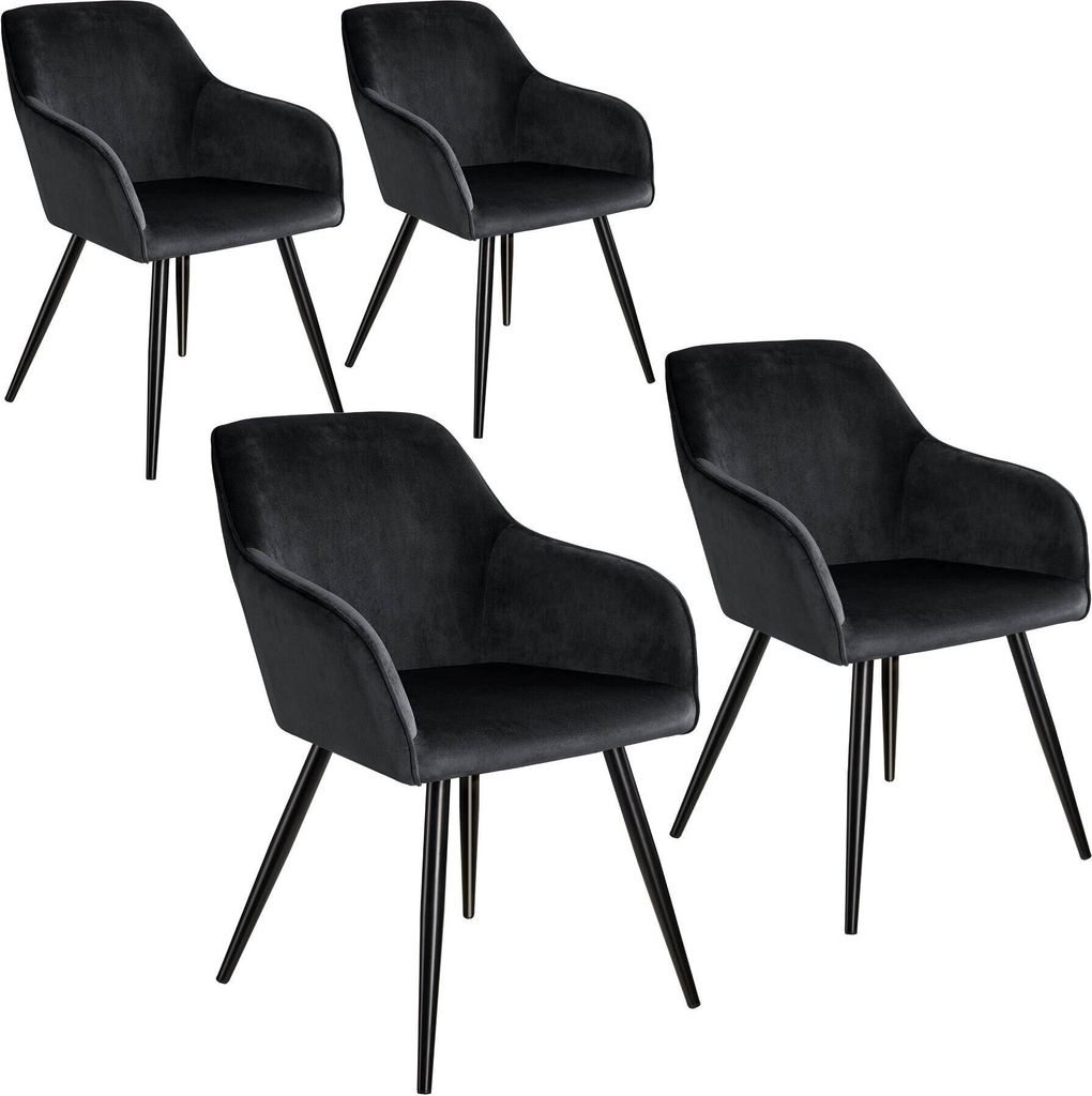 tectake® Esszimmerstuhl Marilyn gepolstert, in Samtoptik 58 Produktbild 