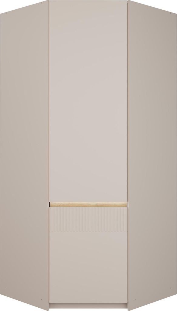 Eckkleiderschrank >SQUERE< Mauvella Eiche Nachbildung / Sand - 88,5x197,4x88,5 (BxHxT)