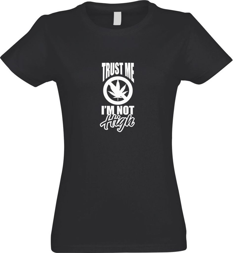 Kiwistar - T-Shirt tailliert - Damen - Graphit - Trust me, im not high Gras - mit Motiv Bedruckt - Funshirt Design - Sport - Freizeit - Damen - M