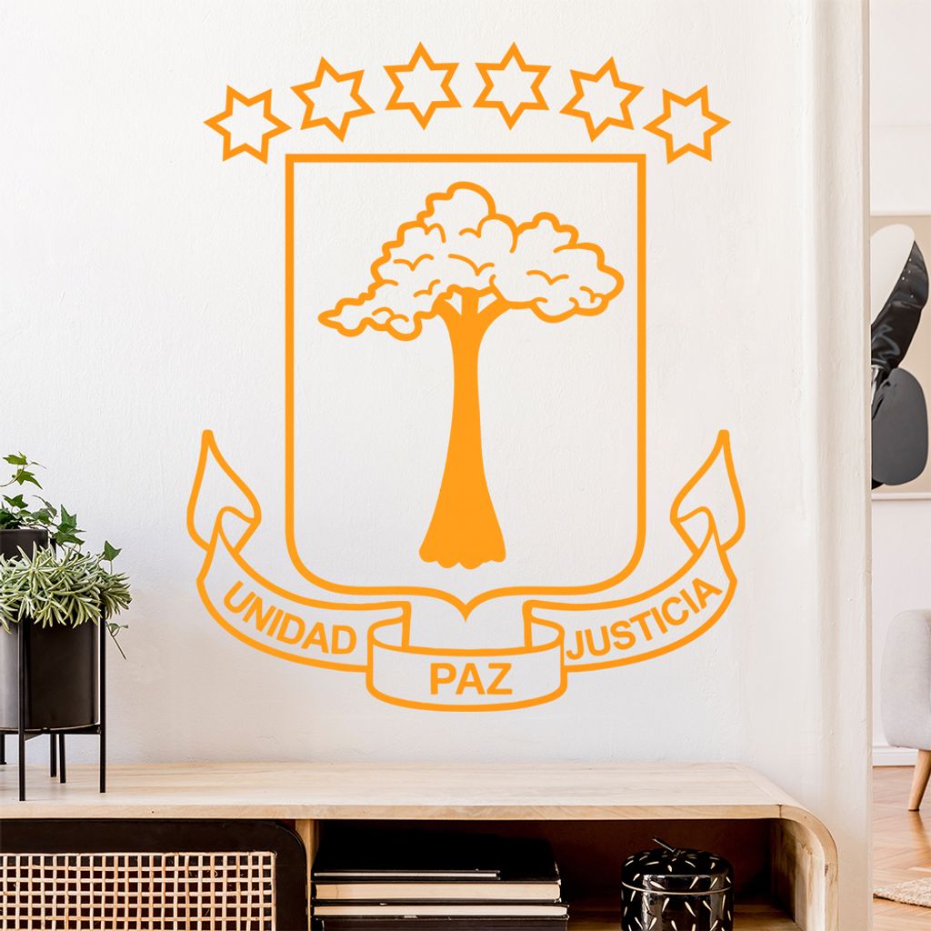 Äquatorialguinea Wandtattoo Wandaufkleber Wall Sticker - Dekoration, Küche, Wohnzimmer, Schlafzimmer, Badezimmer