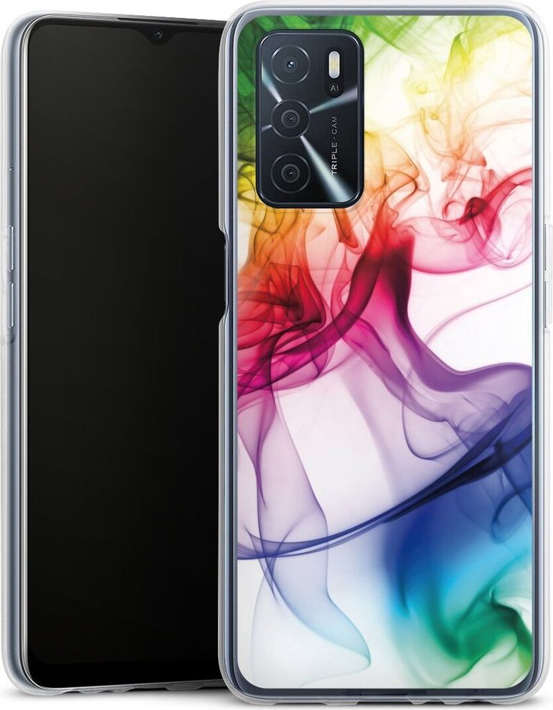 DeinDesign Handyhülle für Oppo A16s Silikon Hülle Case Smartphone Schutzhülle Farbe Regenbogen Wasser
