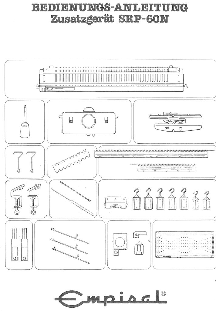 Silver-Reed SRP-60N, Doppelbett-Ergänzung, für SK-280 und SK-840, mit deutscher und englischer Anleitung, von deutschem Strickmaschinen-Händler