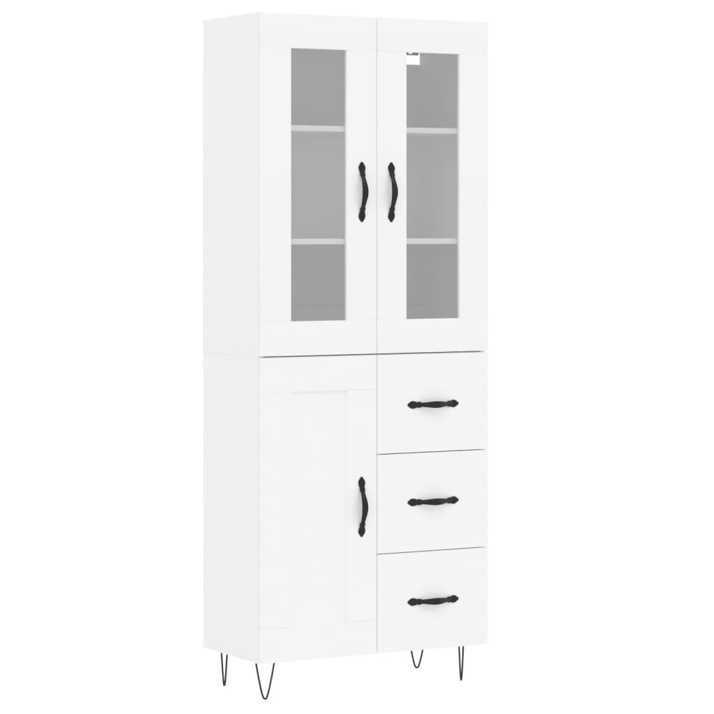 Highboard Weiß 69,5x34x180 cm Holzwerkstoff