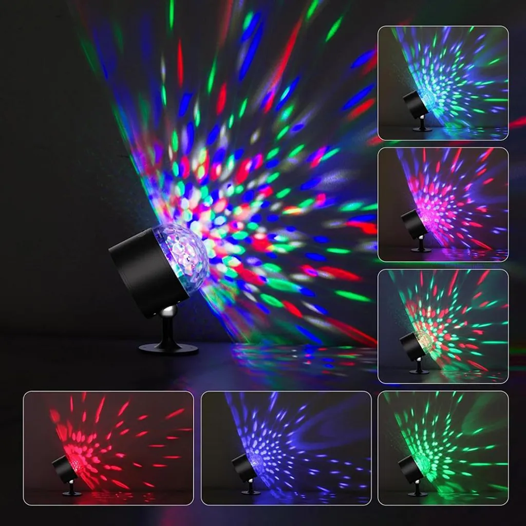 Mini Boule Disco LED Rotative RVB USB avec Télécommande Intelligente - 6