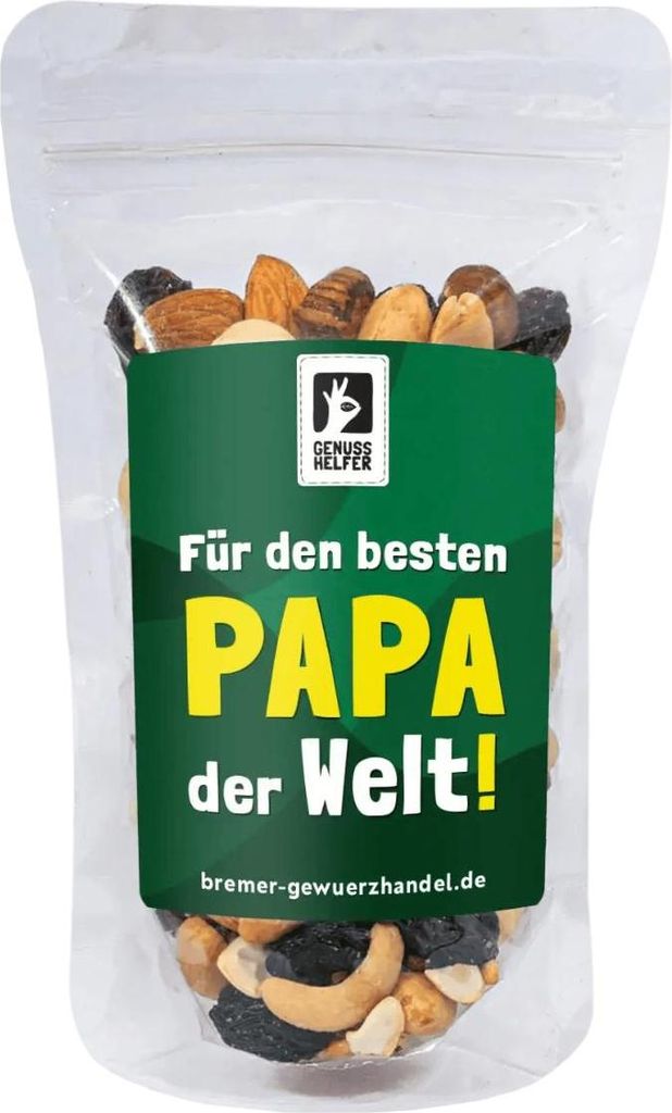 GeNUSSmischung Für den besten Papa der Welt, Nussmix, Studentenfutter mit Spruch, zum Vatertag, 175g