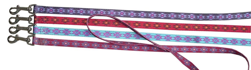 Hundeleine Diamonte Classic mit Handschlaufe und Drehkarabiner aus starkem Nylon 1,6 cm breit, 120 cm lang in Midnight