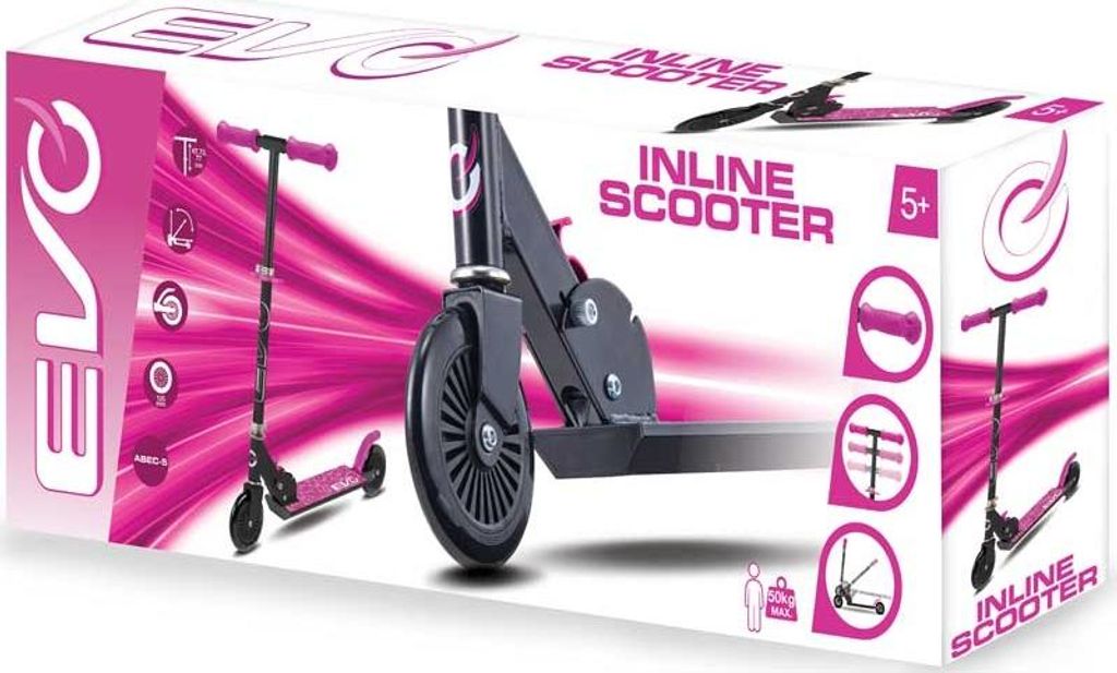 HTI Tretroller EVO pink - klappbar und höhenverstellbar für Kinder