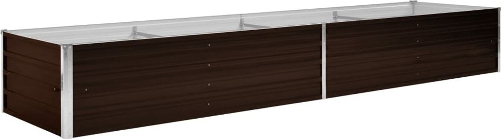 Letto da giardino rialzato Marrone 320 x 80 x 45 cm Acciaio Immagine del prodotto 