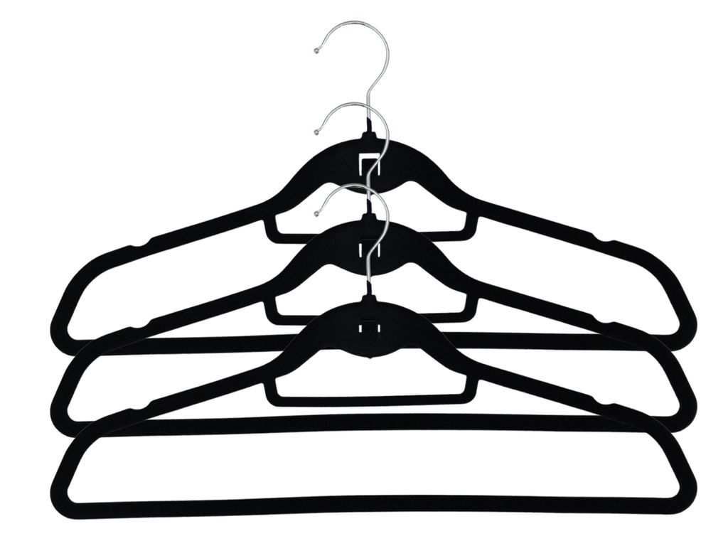 Kleiderbügel 5x 3er-Set antirutsch 360o drehbar Samtbezug Hosen Krawatten Gürtel