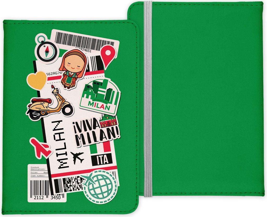 22Feels Mailand Souvenir Reisepasshülle Organizer Reisen Gadgets Italien Europa Urlaub Kunst-Leder Etui Cover Frauen Männer Kinder