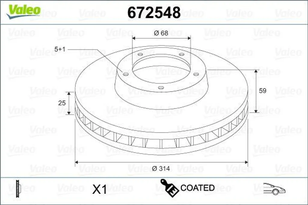 Disque de frein VALEO 672548 contre vibrations au freinage Audi A6