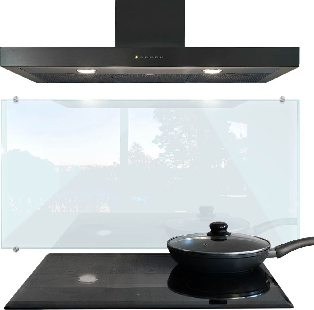 Küchenrückwand Glas – Spritzschutz – Schutzwand – Modern – 100x50 cm – Transparent – Hitzebeständig – Kratzfest – Küchenrückw...