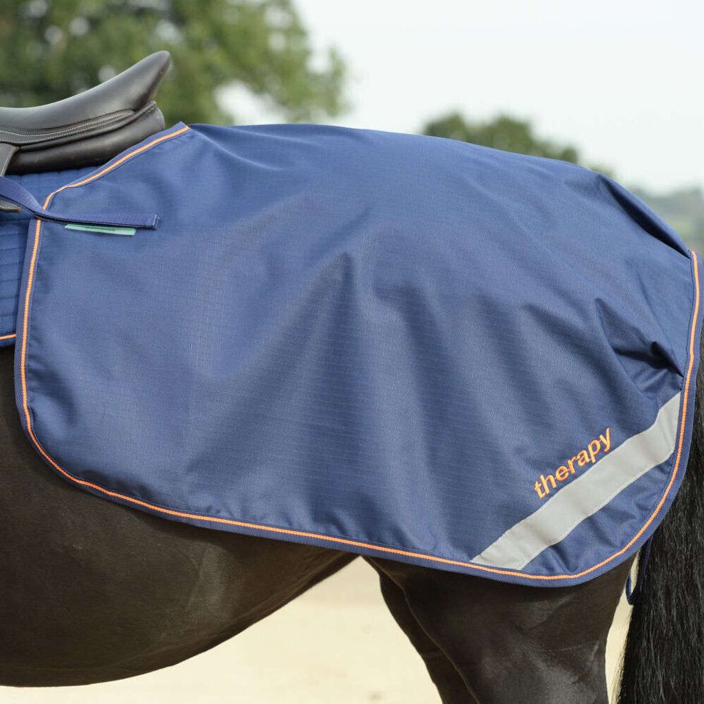 Bucas Therapie-Nierendecke Ausreitdecke Bucas Therapy Quarter Sheet Navy/Orange 135