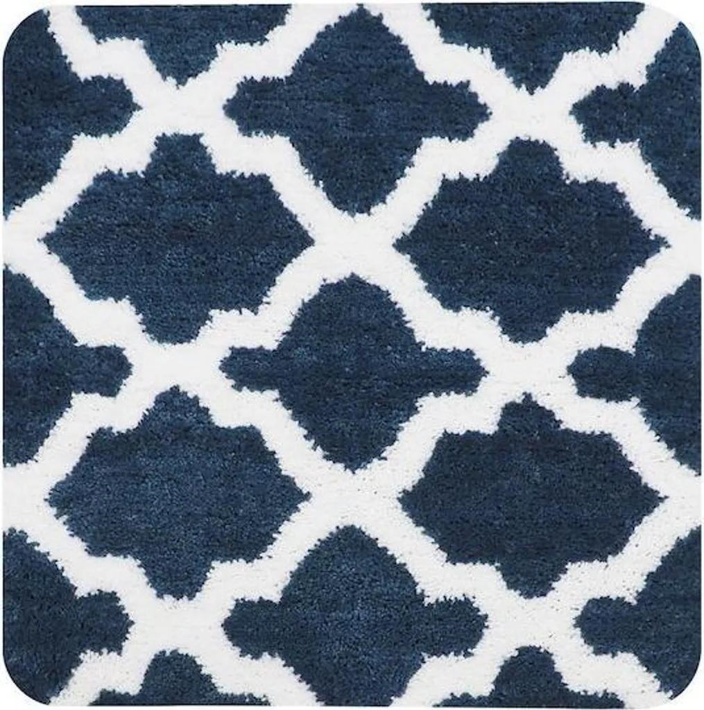 Tapis de Bain Carré 60x60 cm Bleu Navy pour Bidet et Sortie de Douche