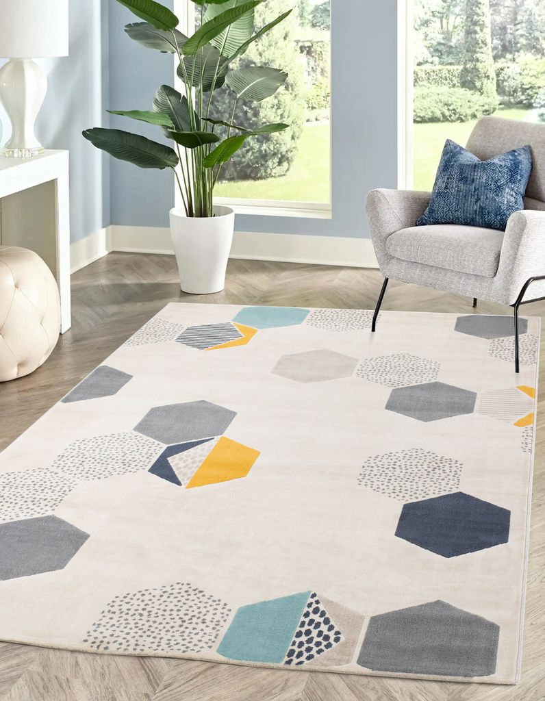 Kurzflorteppich rechteckig Wohnzimmer Teppich Esszimmer Schlafzimmer TAPO 120 x 170 cm