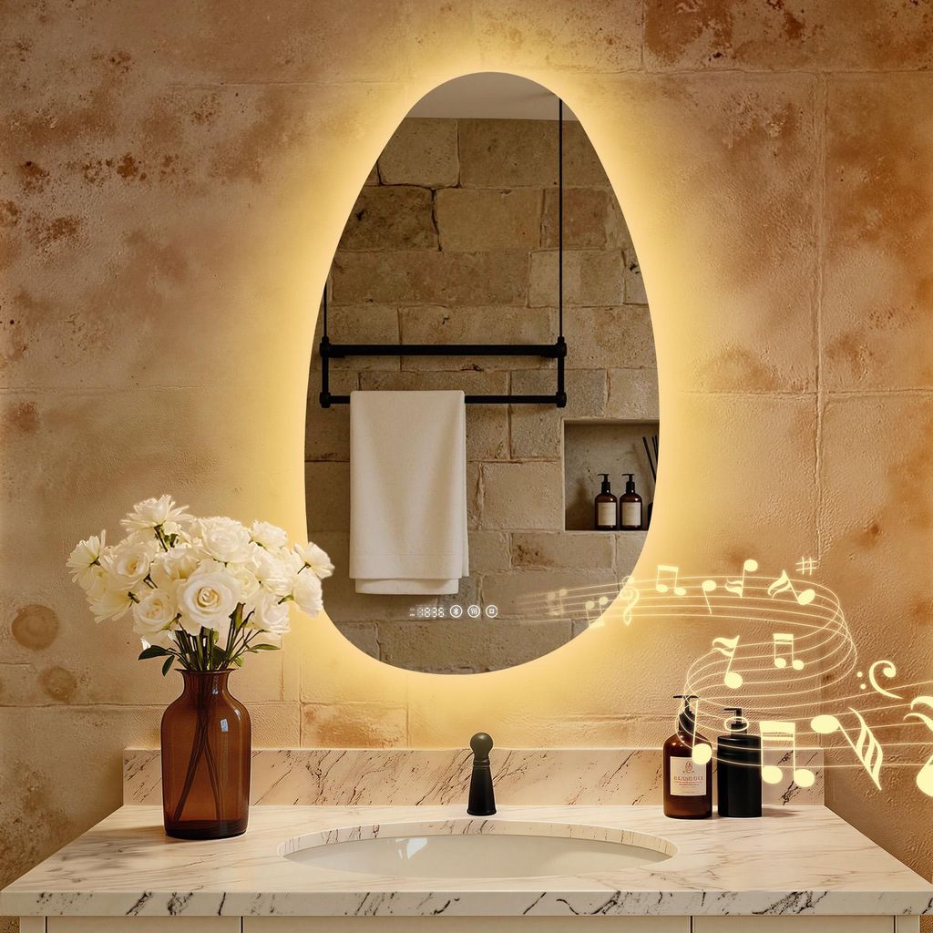 S'AFIELINA Miroir de salle de bain 85 x 50 cm avec Image du produit 