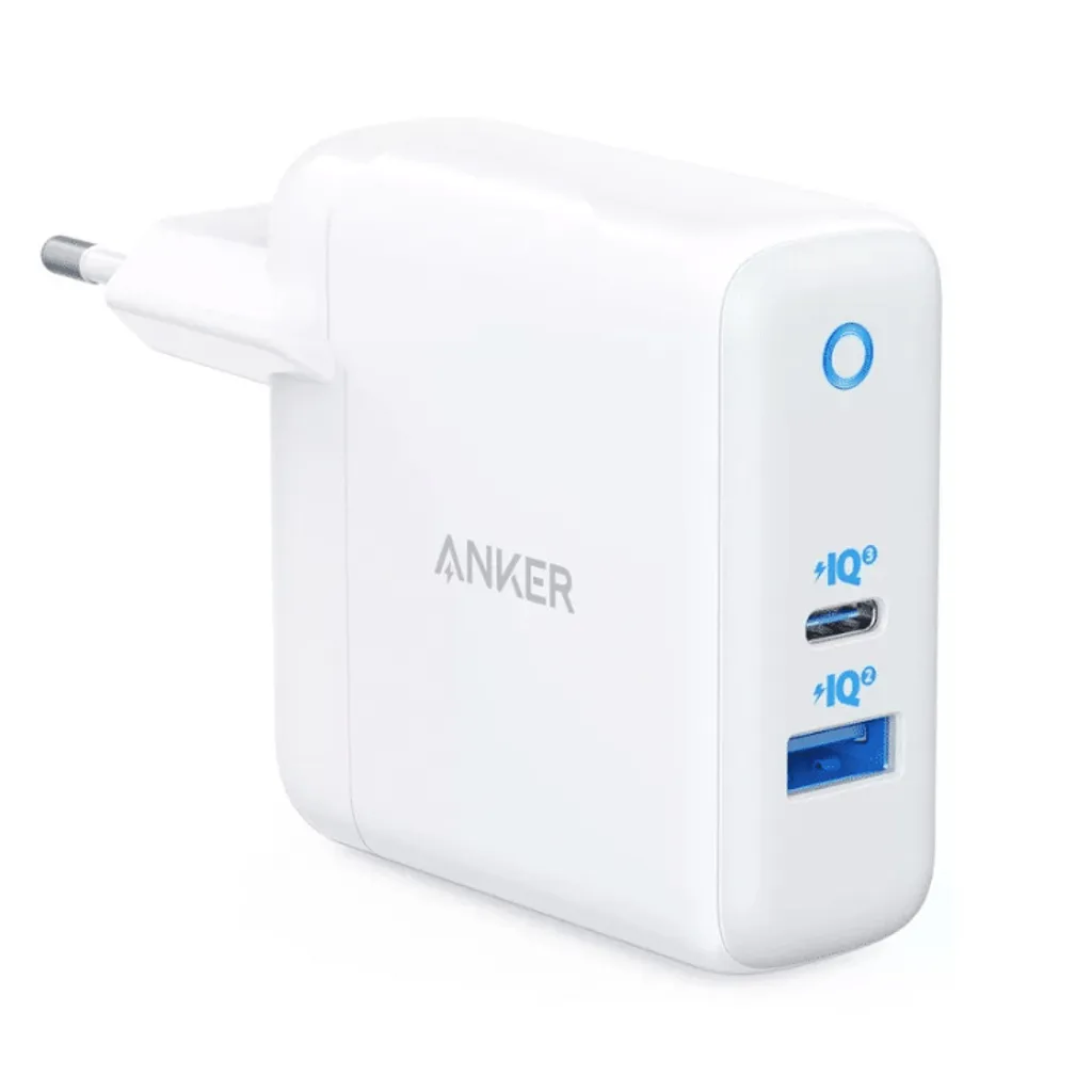 Anker PowerPort PD+ 2 Bianco: Caricatore USB-C 20W | USB-A 15W per UE