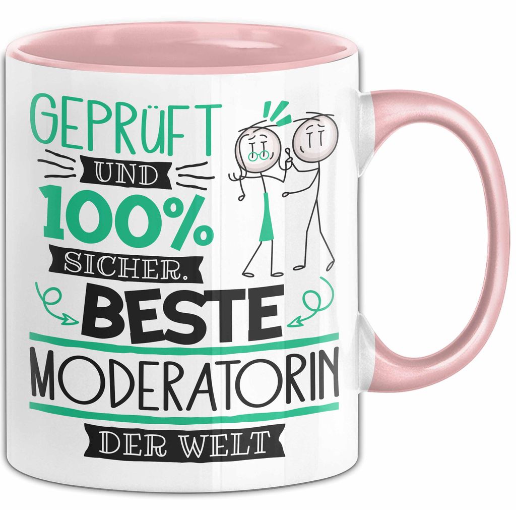 Beste Moderatorin Der Welt Tasse Geschenk für Eine Moderatorin Und Sicher Geschenkidee Geburtstag Weihnachten (Rosa)
