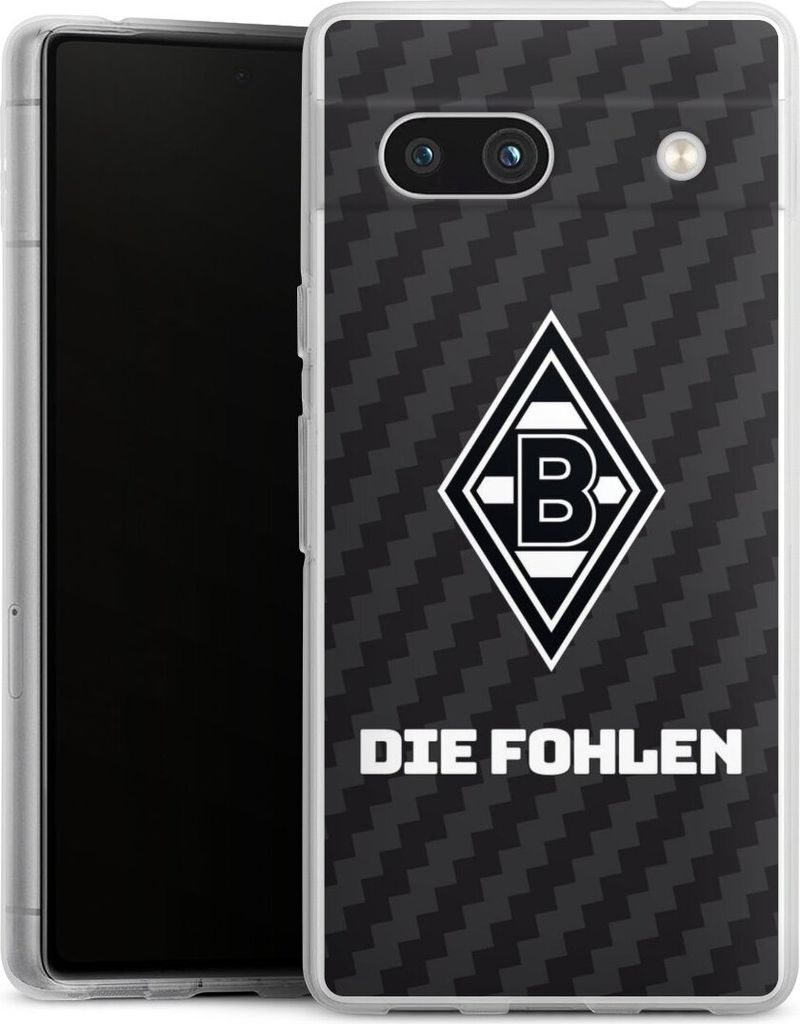 DeinDesign Handyhülle für Google Pixel 7a Silikon Hülle Case Smartphone Schutzhülle Borussia Mönchengladbach Carbon Gladbach