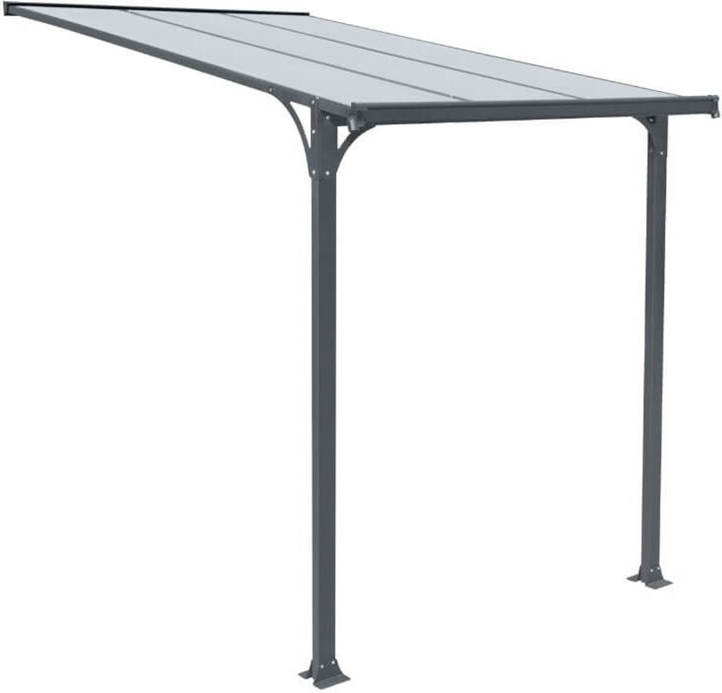 HOME DELUXE - Vordach Haustür CUBIS - Größe: Medium - 219 x 150 x 258 cm - Anthrazit, Gestell: Aluminium, inkl. Polycarbonat Platten I Hautürvo...