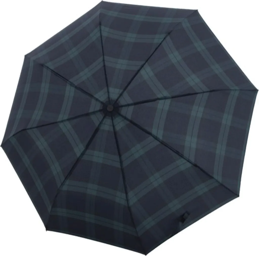 Parapluie canne automatique Doppler Carbonsteel vert à motifs Karo