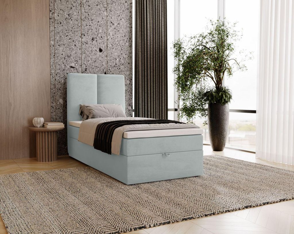 Einzelbett im Kontinentalstil 100x200 GLADE - Esche