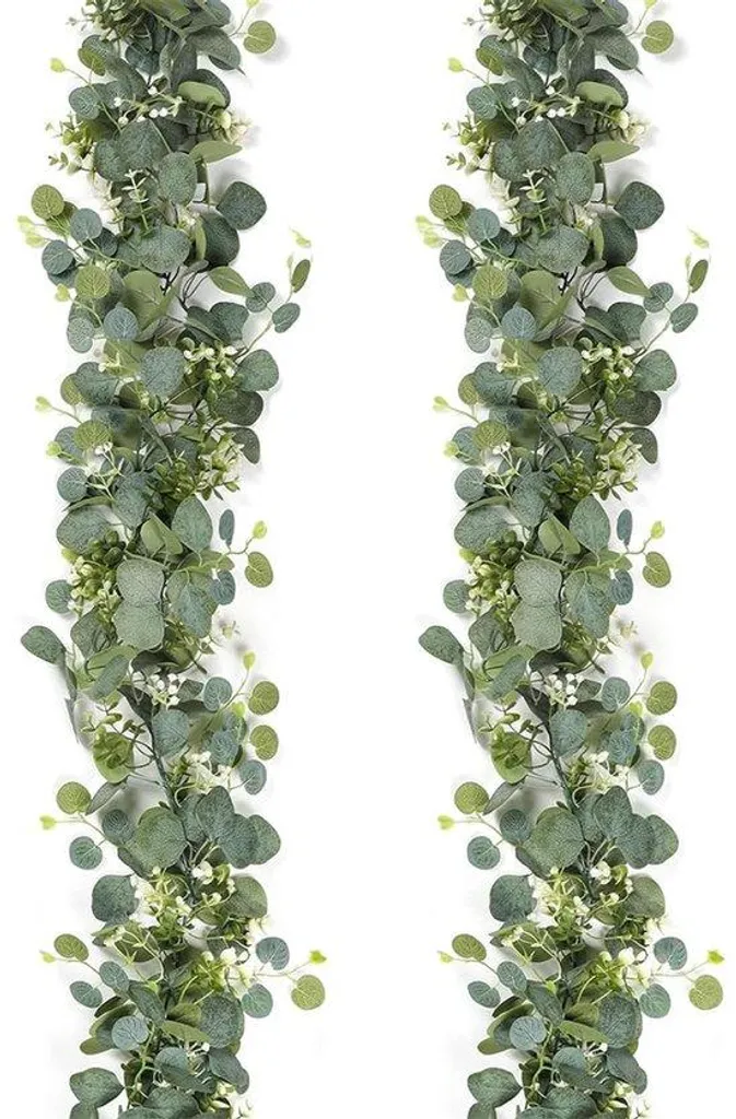 Décoration Table Mariage Eucalyptus Artificiel 1,8m - Lot de 2 Guirlandes