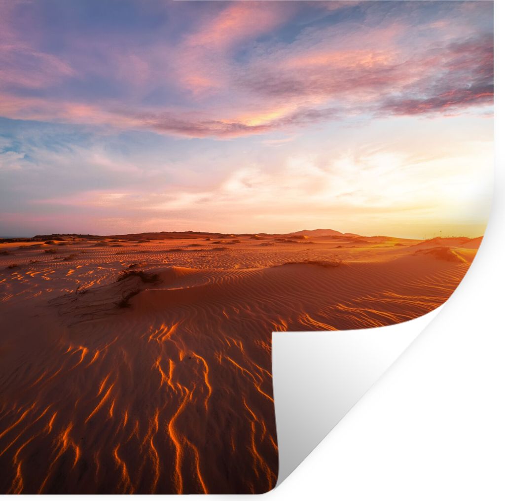 MuchoWow Wandtattoo Wandsticker Wandaufkleber Sand - Landschaft - Himmel - Wüste 80x80 cm Selbstklebend und Repositionierbar - Wierderverwendbar...
