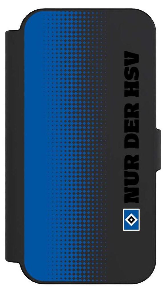 NIVOCASE Klapphülle für Apple iPhone 16 Handyhülle aus Kunst Leder NIVOflip schwarz HSV Logo transparent