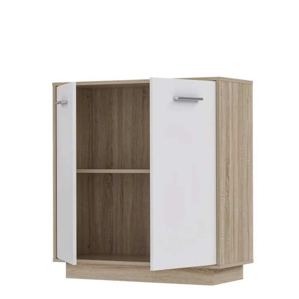 Meuble de rangement pour petits espaces buffet blanc bois 83 cm de large - 4