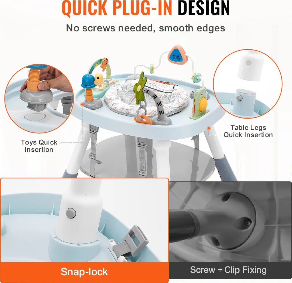 Siège pivotant 360° et hauteur réglable pour centre d'activités VEVOR