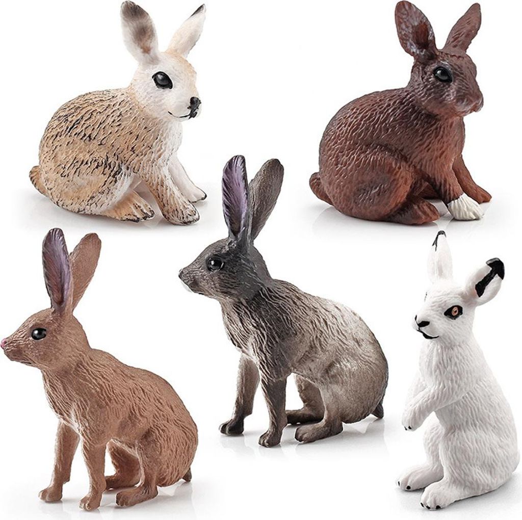 5er-Set niedliche Hasenfiguren, Gartendekoration, Bastelideen, Bauernhof-Kaninchenmodelle, Spielzeug, Geschenk fš¹r Kinder
