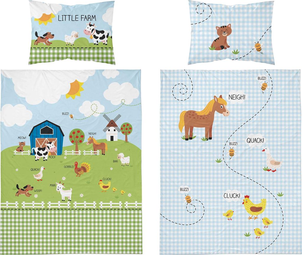 Detská posteľná bielizeň 90x120 traktor farma Bavlna Obrázok produktu 