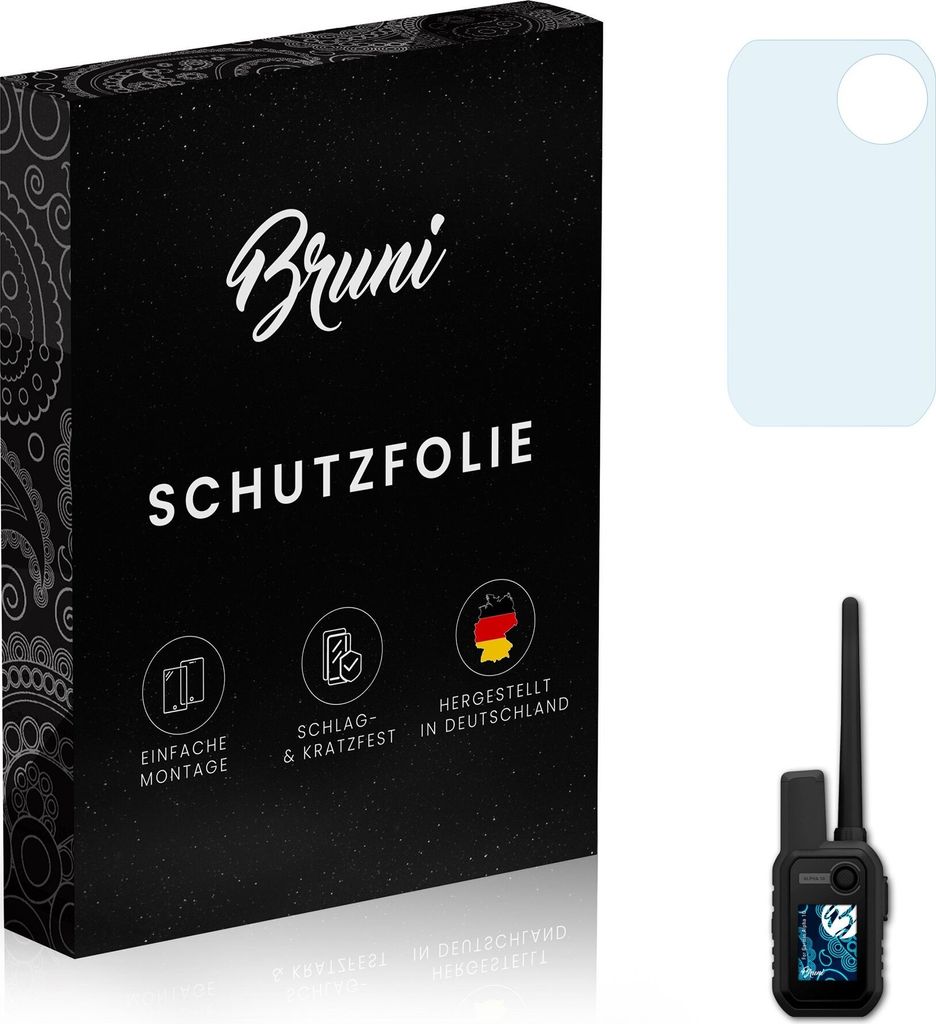 Bruni Basics-Clear 2x Schutzfolie kompatibel mit Garmin Alpha 10 Folie