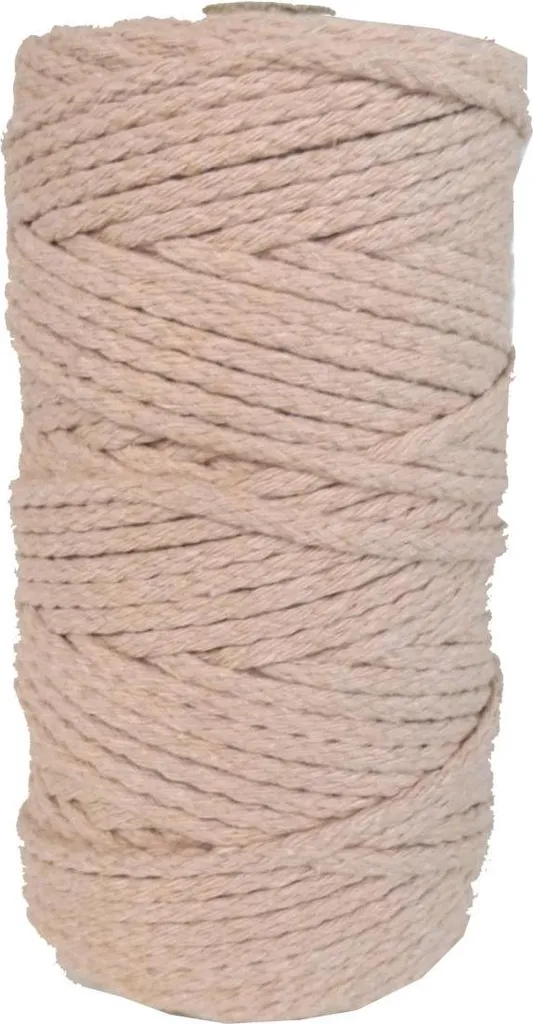 Cordon coton macramé 4mm bobine 100m rose saumon pour loisirs créatifs