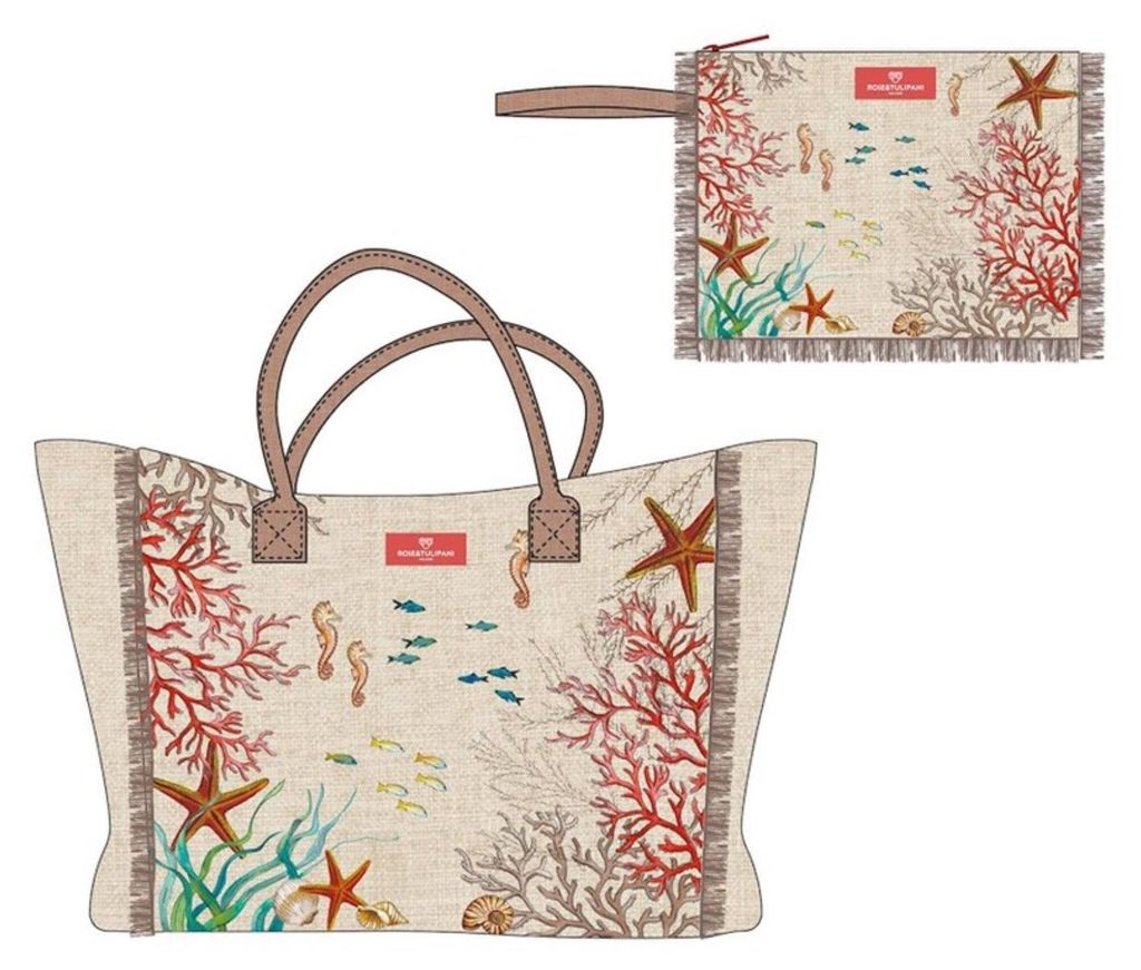 Tasche Rose&Tulipani Sea Life Tasche mit einem Beutel Produktbild 